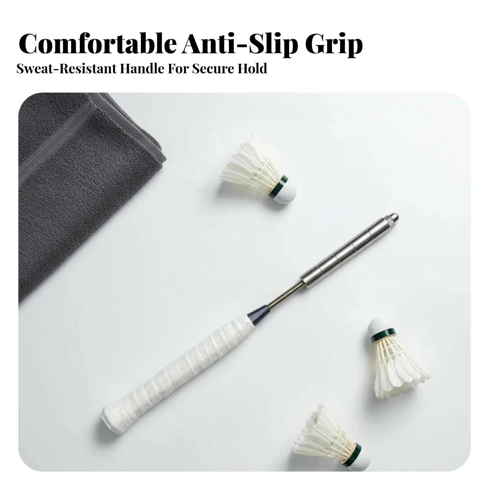 Training Badminton Swing Trainer with Ergonomic Grip Adjustable Weight for Power Practice