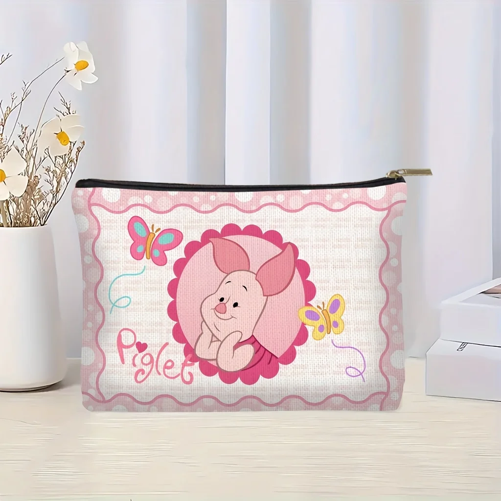 디즈니 피글렛과 제시에서 영감을 받은 메이크업 가방 - 여성용 귀엽고 다용도로 활용 가능한 지퍼백, 보석 보관 가방, 완벽한 여행용 지퍼 오거나이저 - 재미있는 생일 선물