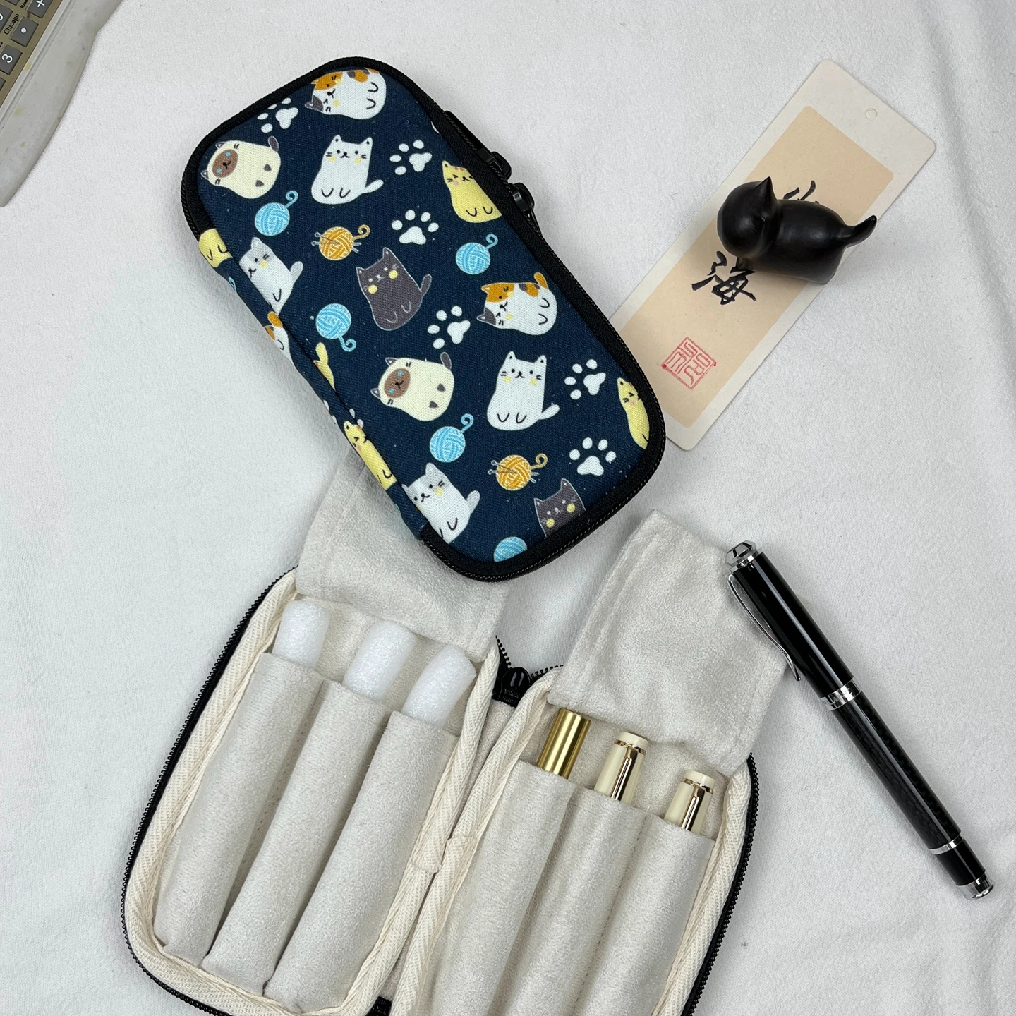 Original Dry Pen Bag Six-pack Pen Storage Bag Fabric Pen Bag Zipper Pen Bag Carrying Bag Stationery Cake Bag