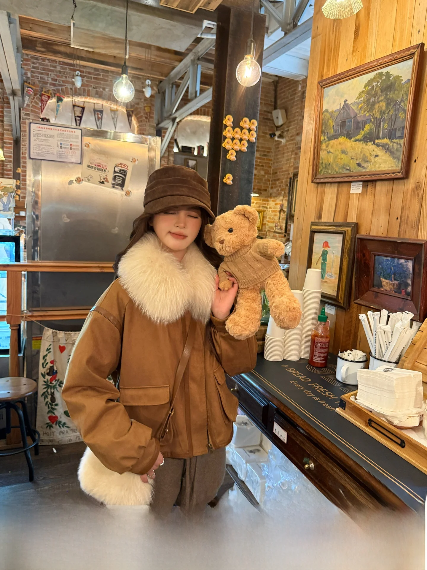 

Модная теплая женская зимняя куртка из искусственного меха Miu Sle Forest, молодежная модель Yanna, для повседневного использования, молодежный размер