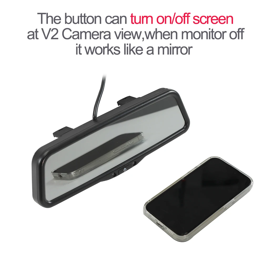 TEENRAM 9.66Inch Universal Digital Rearview Mirror Monitor AHD 1080P Full Screen Car IPS Montior Sedan Bus Truck Monitor