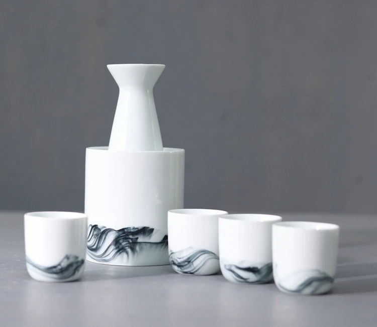 

Wine set, Japanese sake pot, Jingdezhen high temperature ceramic wine set