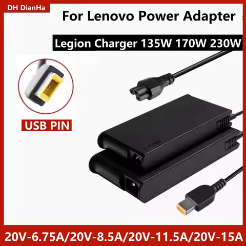 135W 170W 230W USB Square PIN For Lenovo Legion R/Y7000 P9000K Laptop Power Adapter 20V6.75A 20V8.5A 20V11.5A 20V15A charger