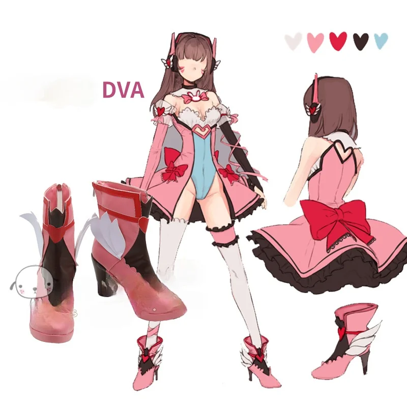 Magical Girl D.Va  Anime Characters Shoe Cosplay Shoes Boots Party Costume Prop