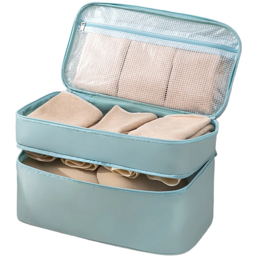 Three-Compartment Waterproof Organizer Bag for Travel Underwear For Socks Bras and Small Clothing Items with Hanging Feature