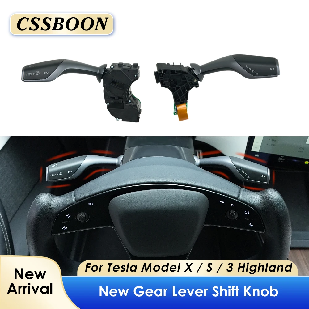 

CSSBOON Physical Gear Shifter Lever for Tesla Model 3 Highland 2024 Handle Turn Signal Stalks Kits Steering Lever Decoration