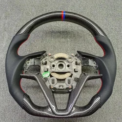 Carbon Fiber Racing Steering Wheel With Leather Cuatomized Sport Style For Hyundai Tucson 2015 2016 2017 2018 2019 2020