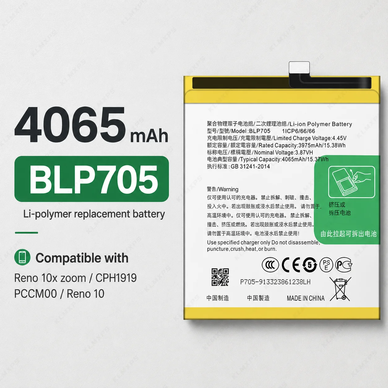 Replacement Phone Battery BLP705 BLP983 BLPA63 BLPA15 BLPA41 For OPPO OnePlus Reno 10X Zoom Reno 11 11F 12 Pro