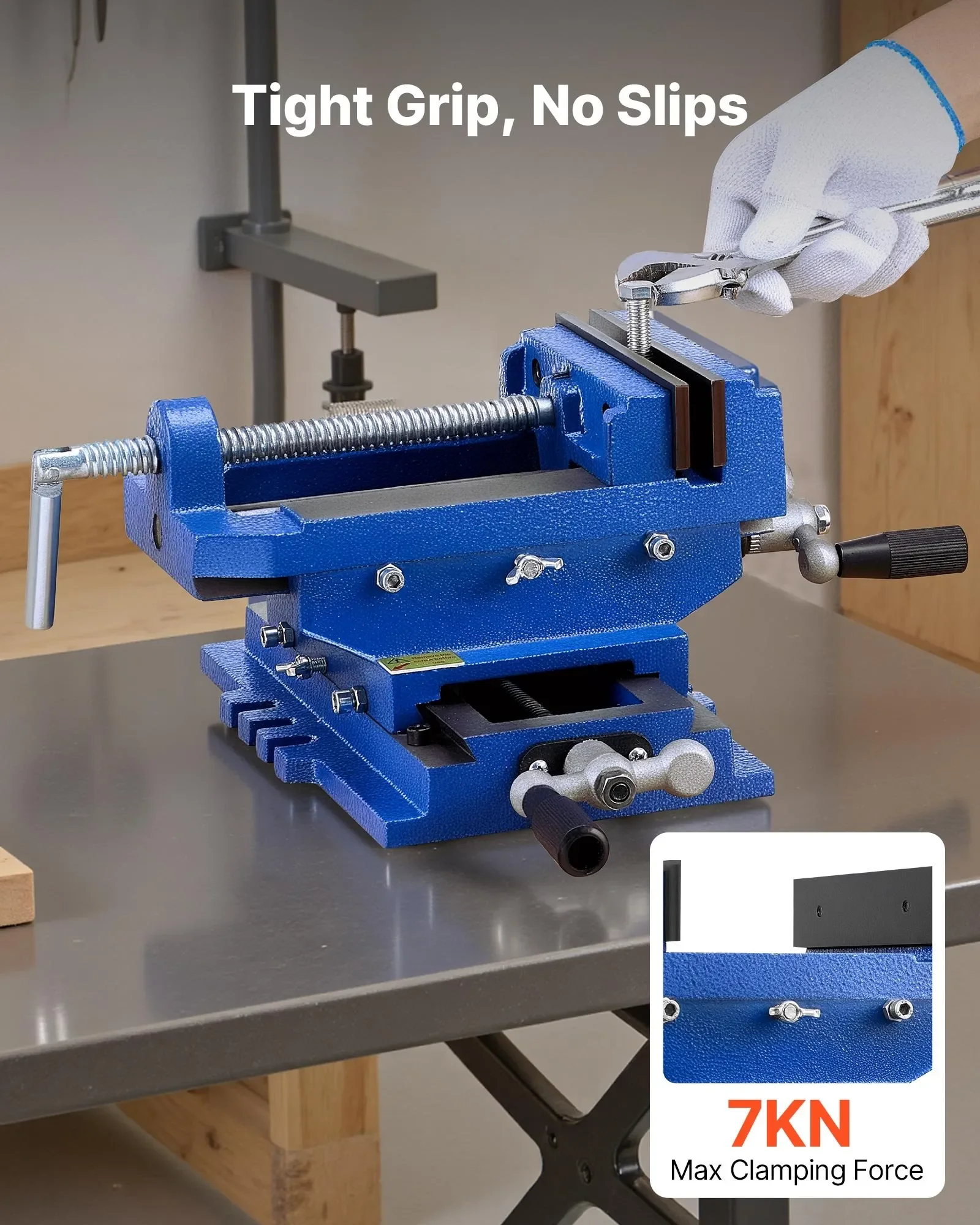 Cross Slide Drill Press Vise 4 Inch Jaw Width, 2 Way X-Y Axis Bench Vise Workbench Vice Clamp, for Woodworking Drilling Machine