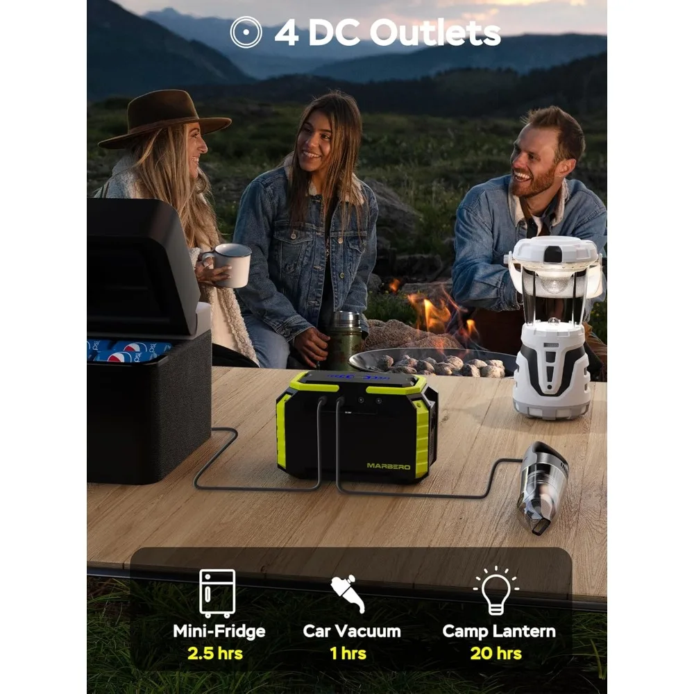 مولد طاقة شمسية محمول بقدرة 150 وات في الساعة للتخييم وشحن الكمبيوتر المحمول وبنك الطاقة مع مخرج تيار متردد، وذروة 110 فولت 150 وات، و4 منافذ USB