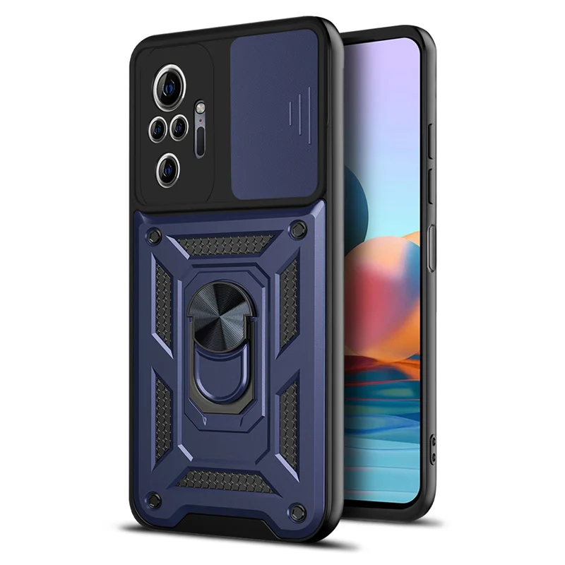 Slide Armor Shockproof Phone Case For Xiaomi Redmi Note 10s 9T 10 Pro Max K40 Mi 11 Lite Poco X3 NFC M3 F3 Soft TPU Bumper Cover