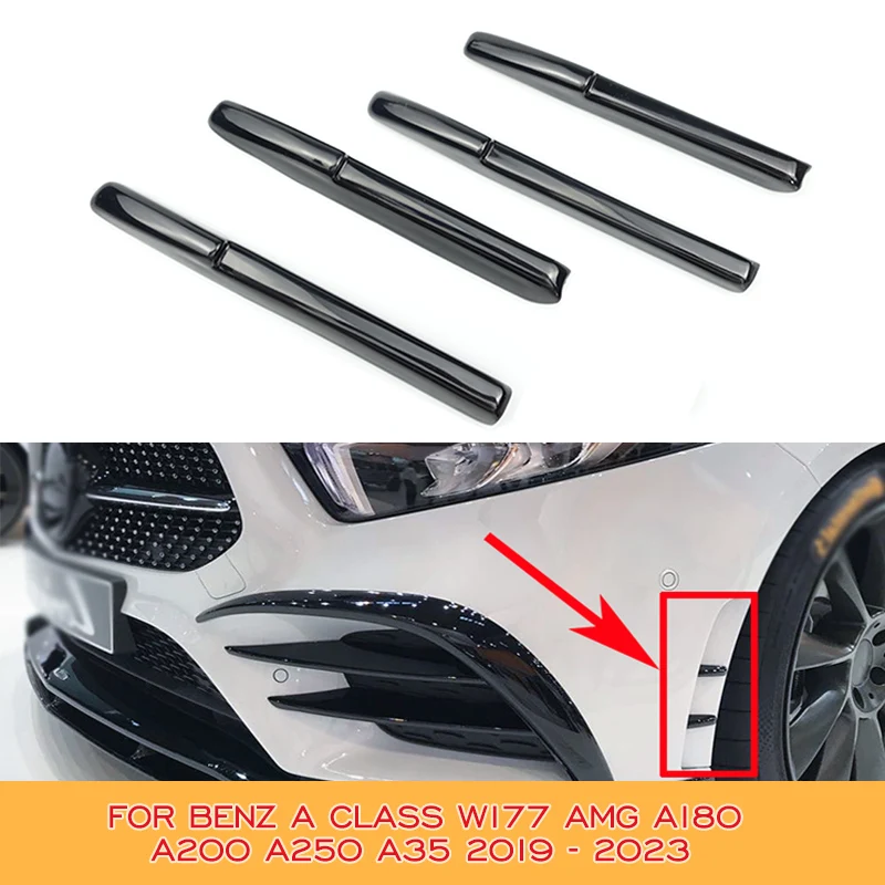 

Car Front Bumper Fog Lamp Air Vent Cover Side Fender Canards For Mercedes Benz A Class W177 AMG A180 A200 A250 A35 2019-2023