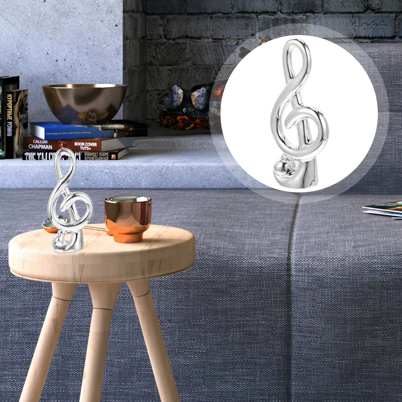

Ceramic Music Note Decor Exquisite Craft Desktop Ornament for Home Office Tabletop Decoration Ceramic Music Note
