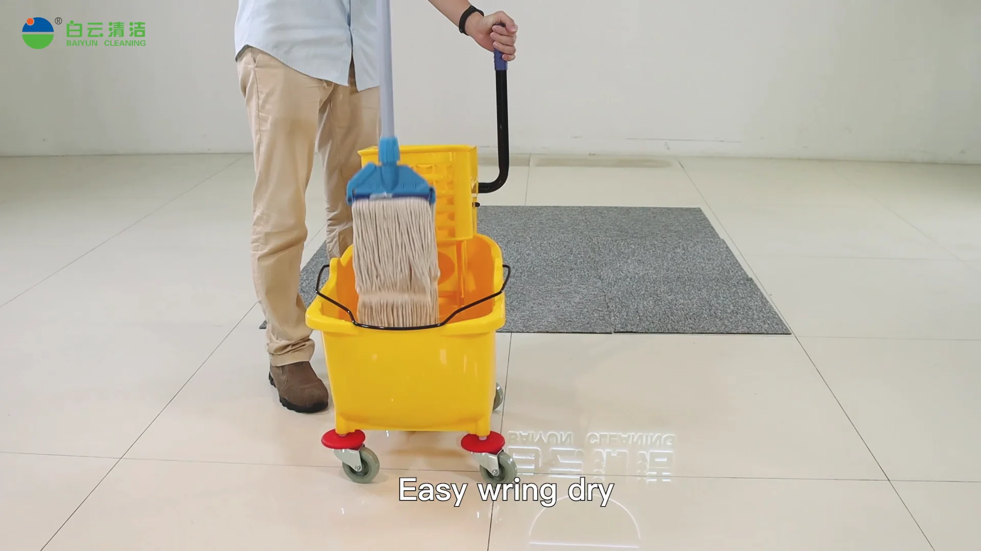 blue bucket cleaning  tools mop wringer trolley