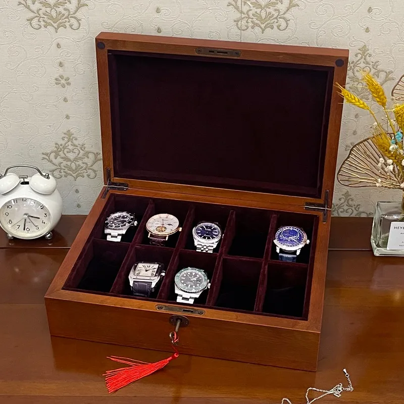 Wrist Watch Collection Cases Transparent Watches Display Box Wooden Watches Storage Safe Case Luxury Watch Organizer Boxes