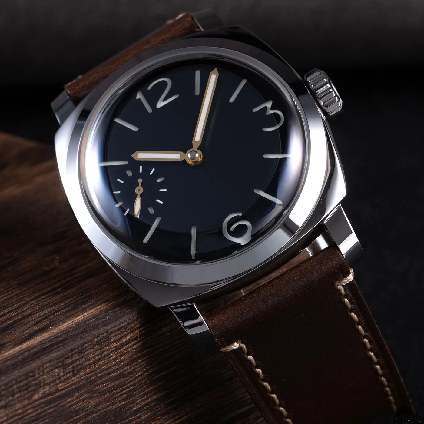 Custom High-end Logo Mechanical Watch Domed Sapphire Crystal BGW9 Lume ST3600 Retro Sandwich Dial Personalized Watches for Man view 6
