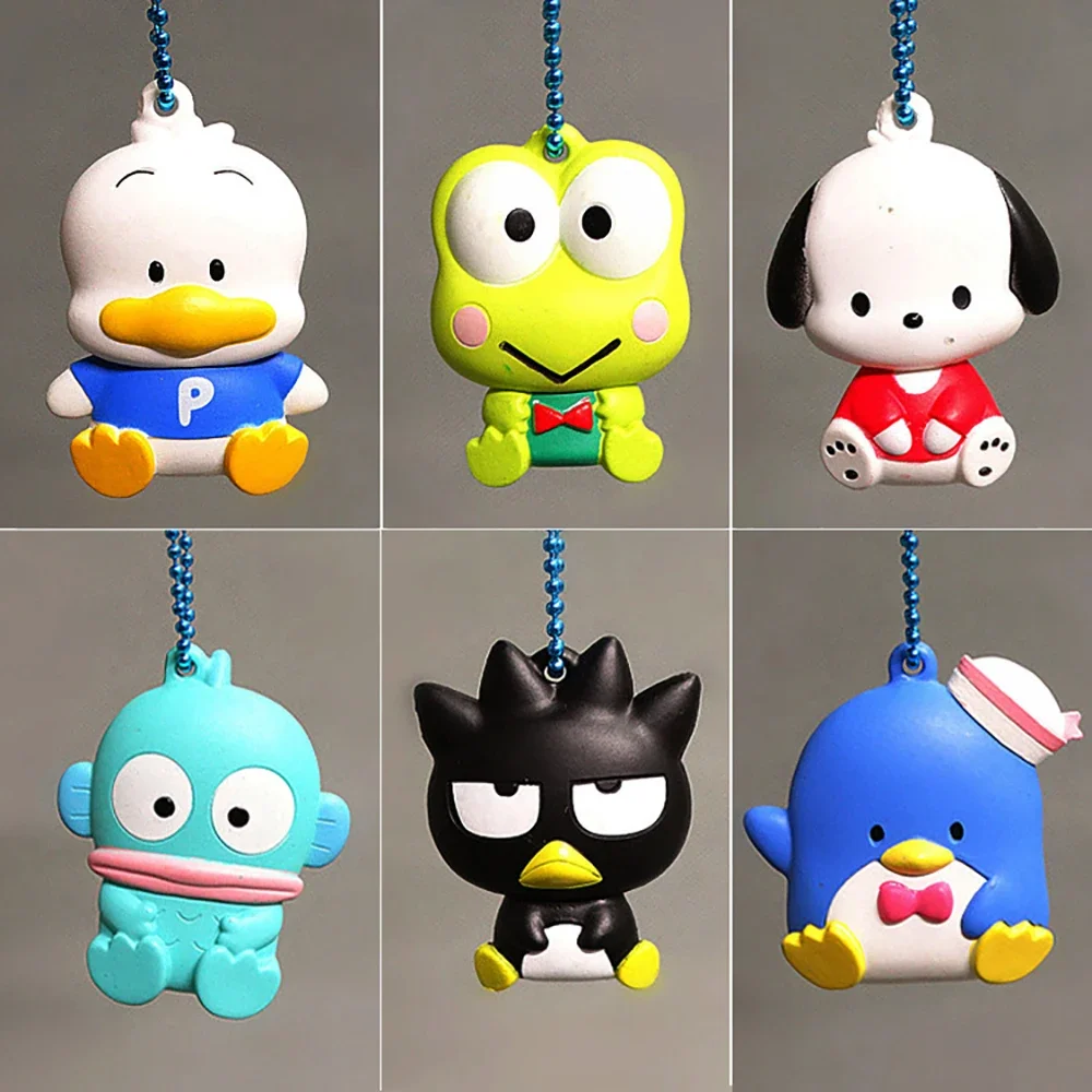 Sanrio Anime Figure Keychain 5Cm Pom Purin Doll BADTZ-MARU Kero Keroppi Figurines Collectibles Kawaii Toys Send A Christmas Gift