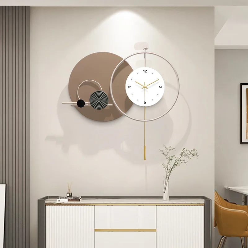 Cream Style Living Room Restaurant Creative Atmospheric Room Decoration Accessories Iron Art Silent Wall Clock Modern Design