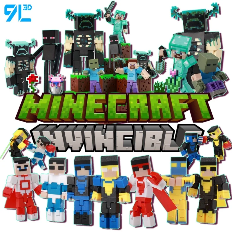 9l 3d Full Articulated 3d Printed Action Figure Minecraft Steve Invincible Collectible Model Toy For Adult Display Decor Gift