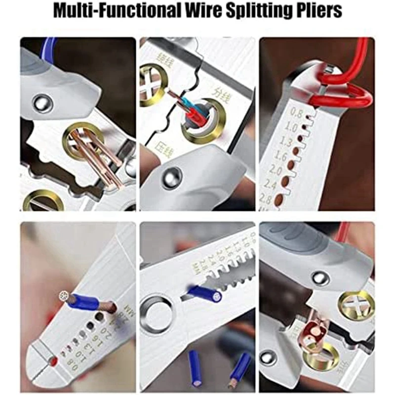 Multifunction Wire Plier Tool Multi-Functional Wire Splitting Pliers Stainless Steel Electrical Stripping Tool