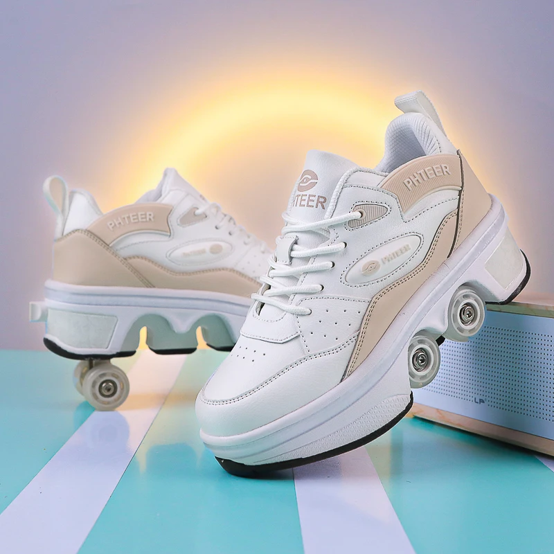 

Детские роликовые коньки, износостойкие двухрядные четырехколесные деформированные туфли, уличные роликовые туфли для подростков
