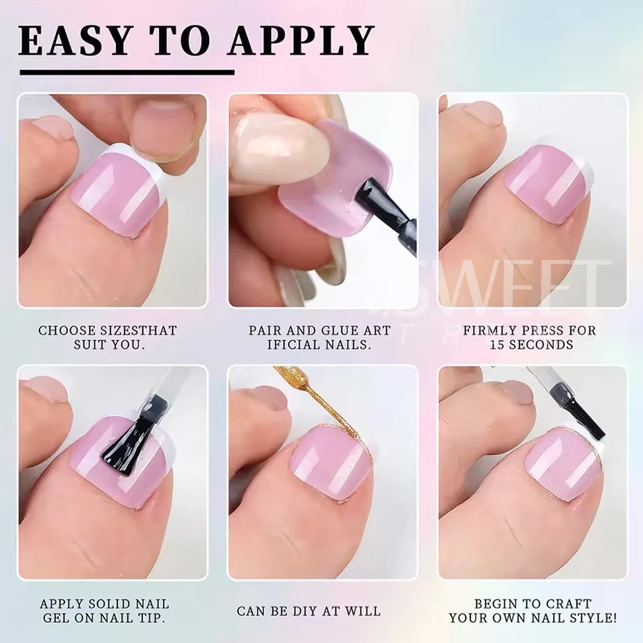 160 Uds. De uñas artificiales cuadradas cortas francesas, cubierta completa rosa, puntas de uñas postizas acrílicas, suministros para uñas, herramientas para mujeres