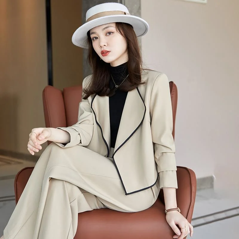 High End Two Piece Outfits For Women In Autumn And Winter 2021, New Annual Meeting, Small Man, Short Professional Suit Coat