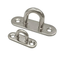 M5/6/8 Hook Eye Plate Heavy Oblong Duty Steel Stainless Pad Mount Wall U Boat Ceiling Hanger Ring Garage Hammock D Design Shape