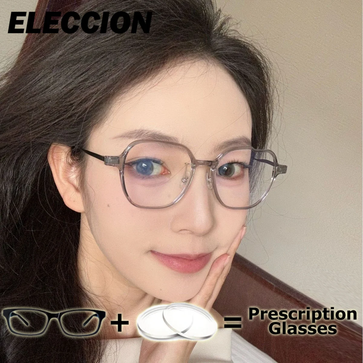 

ELECCION Prescription Glasses Titanium Comfortable Optical Eyewear Men Women Glasses Frame Myopia Photochromic Anti Blue Ray