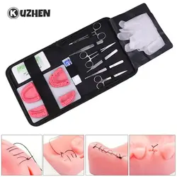 Dental Surgical Suture Training Kit Suture Practice Model Training Pad Scissors Tool Teaching Equipment Skin Operate Kit