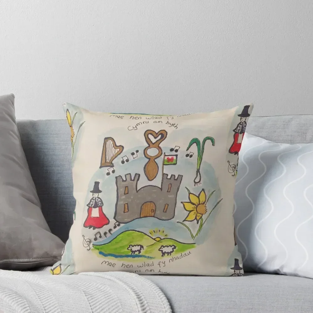

Welsh Iconic symbols Throw Pillow pillows decor home Cushion Cover Set luxury sofa pillows Sofa Cushions Covers pillow
