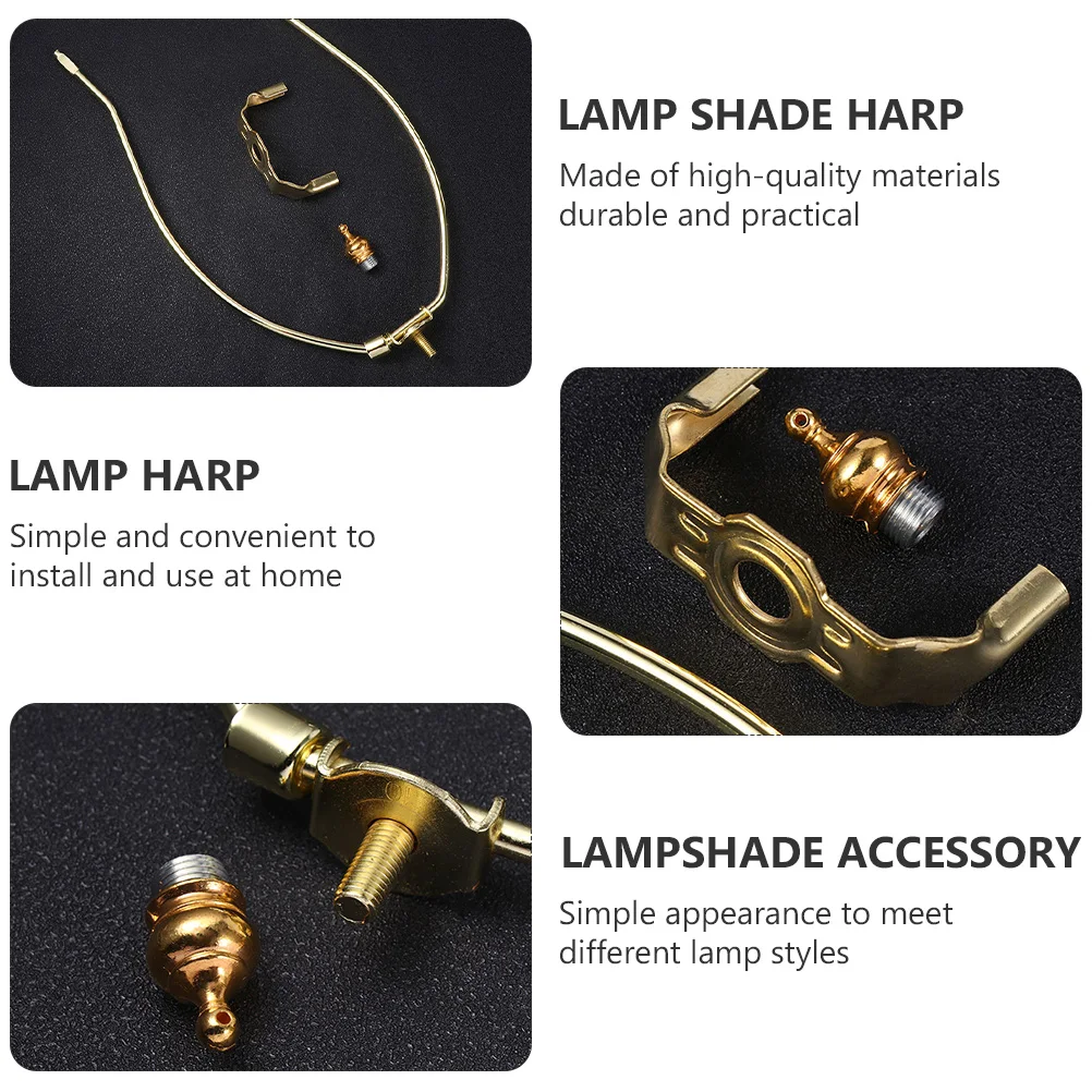 

2Pcs 11 Inch Lamp Shade Harp Holder Alloy Plated Lamp Harp Bracket Sturdy Home Lighting Fixture Support for Table Floor Lamps