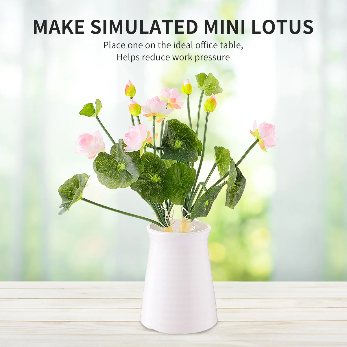 

2Pcs Artificial Lotus Flower Light Pink Silk Flowers Home Balcony Window Decoration Fake Flower Arrangement Stress Relief