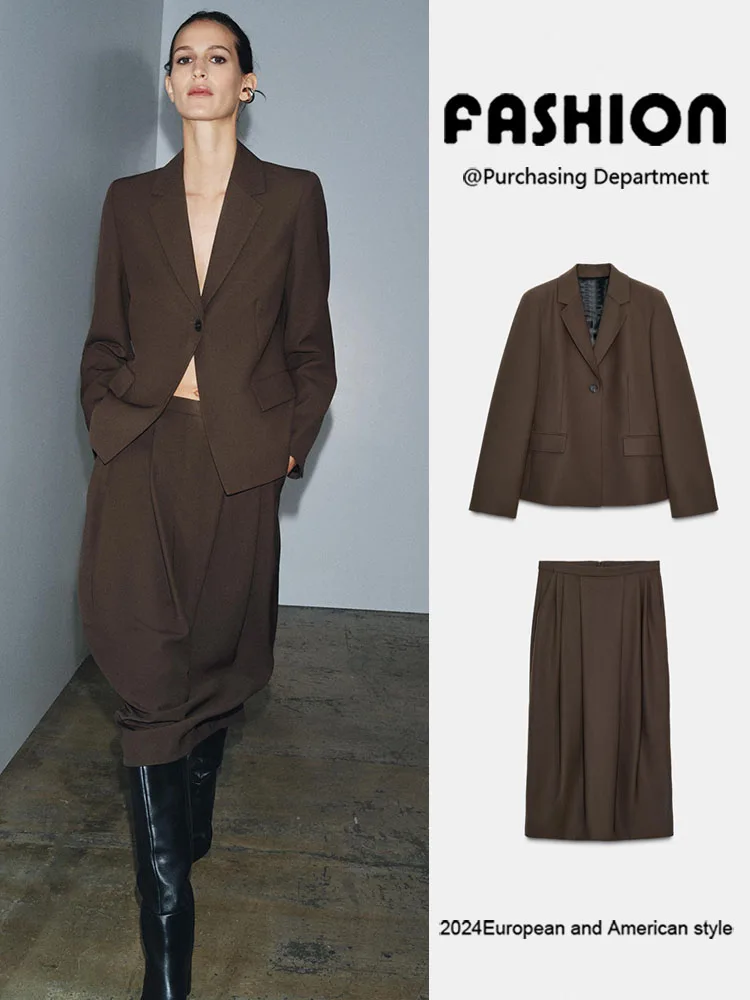 New Winter Women's Suit Jaet 2025 Pleated Skirt mid Waist 706 Faionable Ethnic Women's Clothing Stage Performance Wear