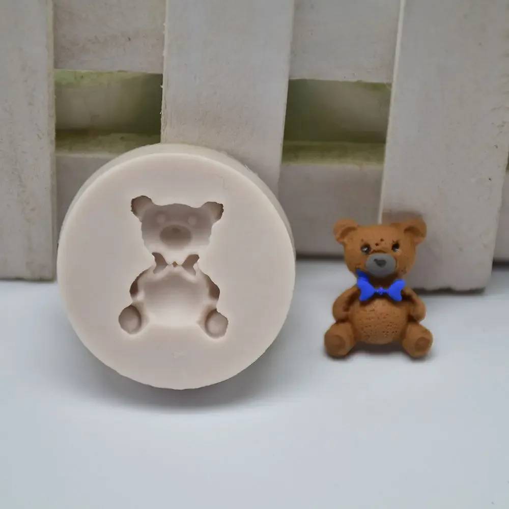 Cute Baby Bears Silicone Molds 3D DIY Sugar Craft Chocolate Cutter Mould Fondant Cake Decorating Tool Baking Accessories