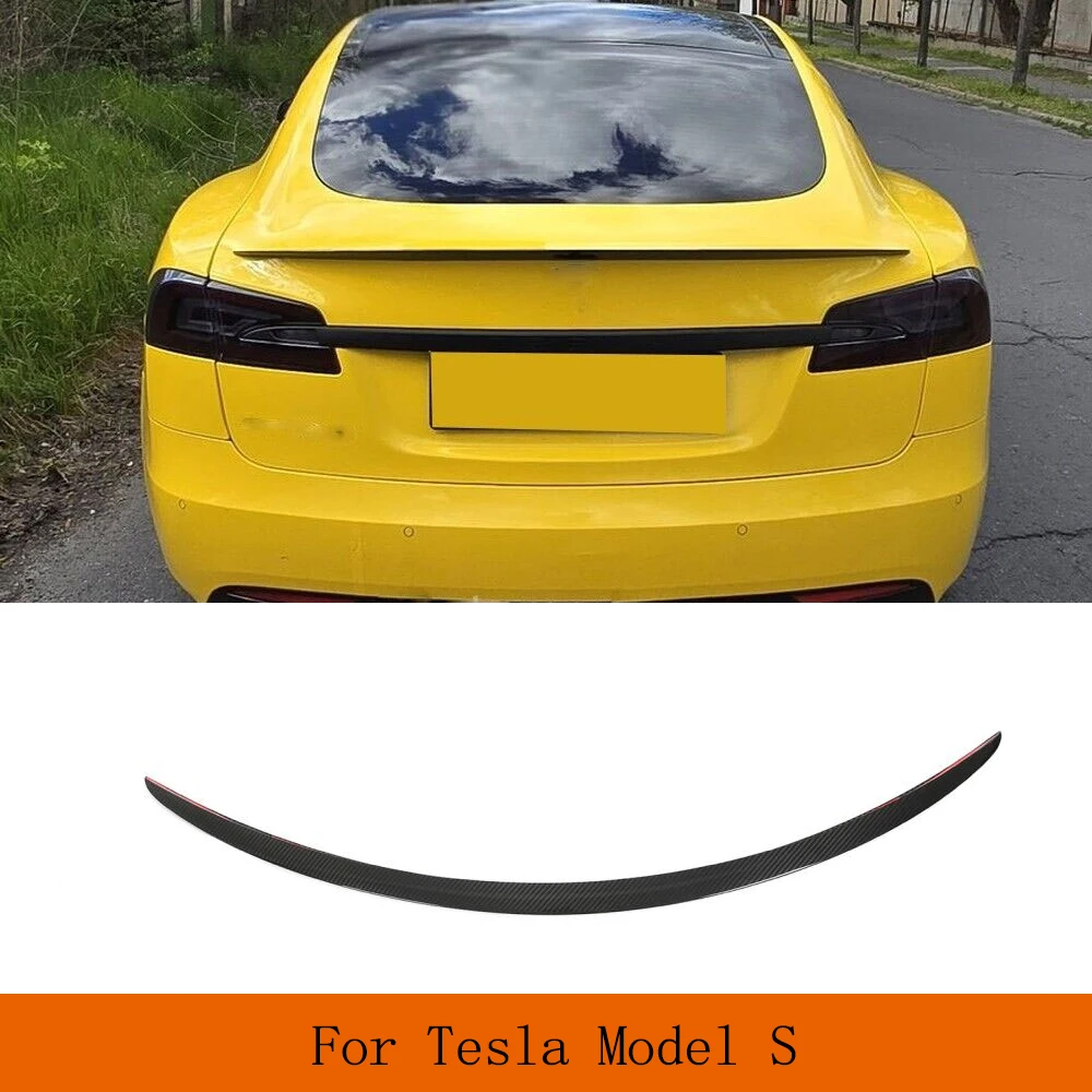 

Гоночный спойлер Крыло для Tesla Model S 2012-2023 Предварительно сухой карбоновый задний спойлер автомобиля Спойлер багажника Крышка хвостового крыла Комплекты отделки губ