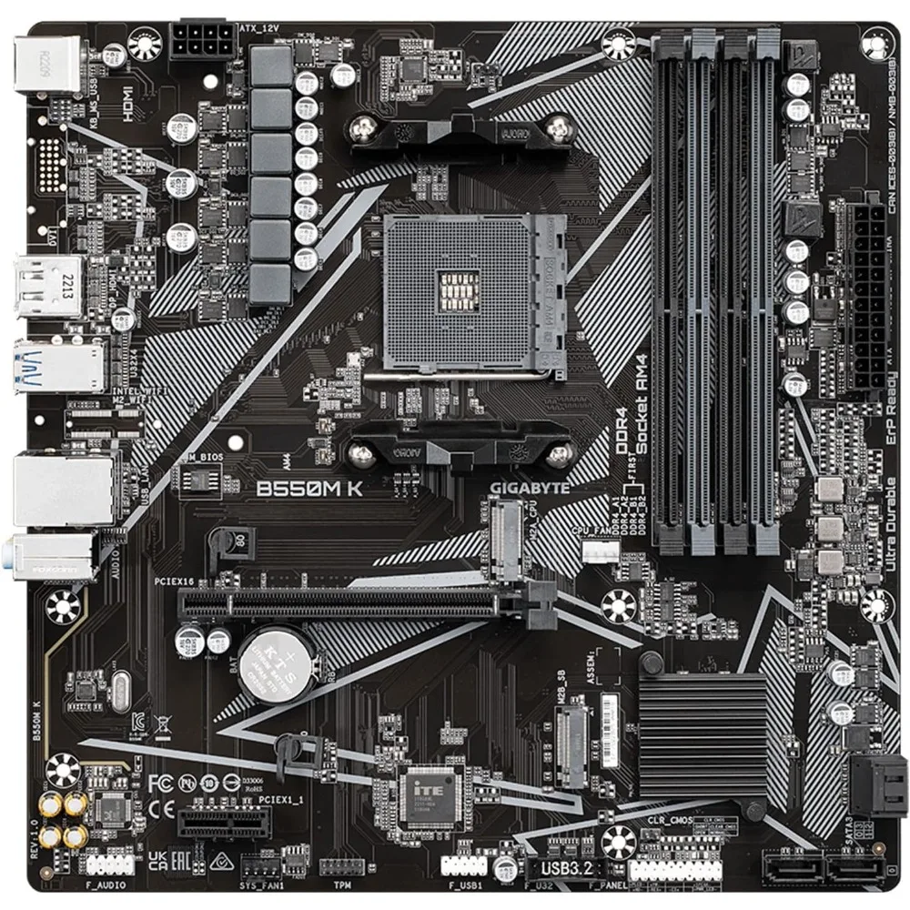 B550M AM4 Micro-ATX Motherboard for AMD Ryzen 5000 4000 3000 CPU DDR4 PCIe 4.0 M.2-Fully upgraded