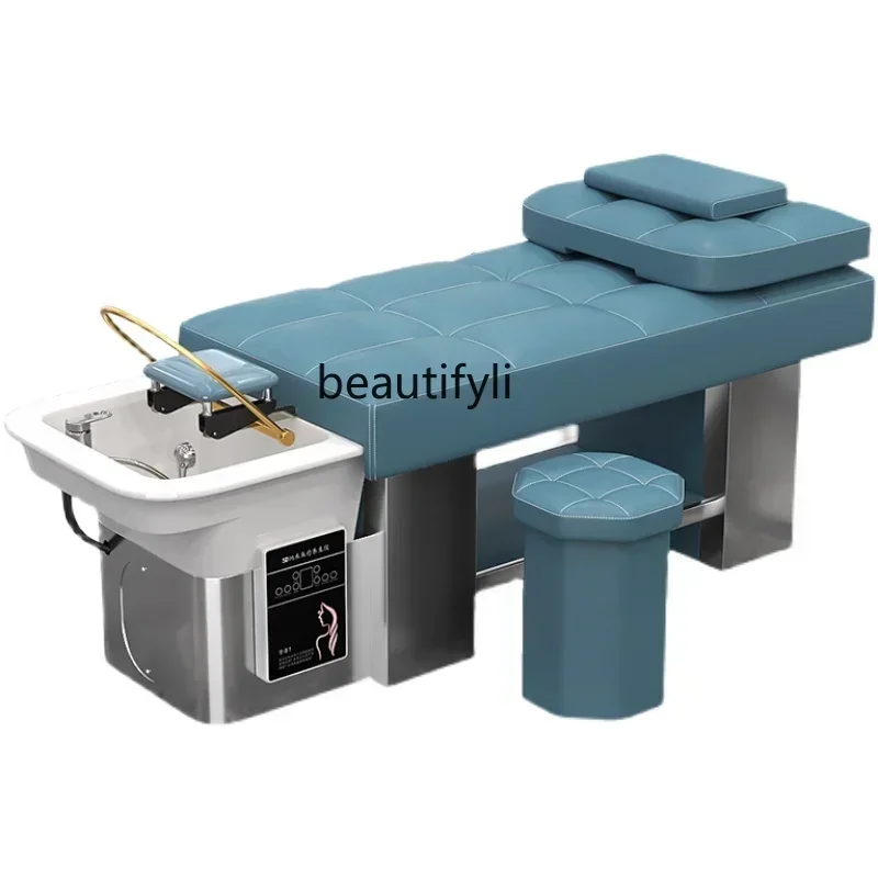 

lx29Shampoo Chair Barber Shop Water Circulation Massage and Hairdressing Beauty Integrated Lying Completely for Hair Salon Bed