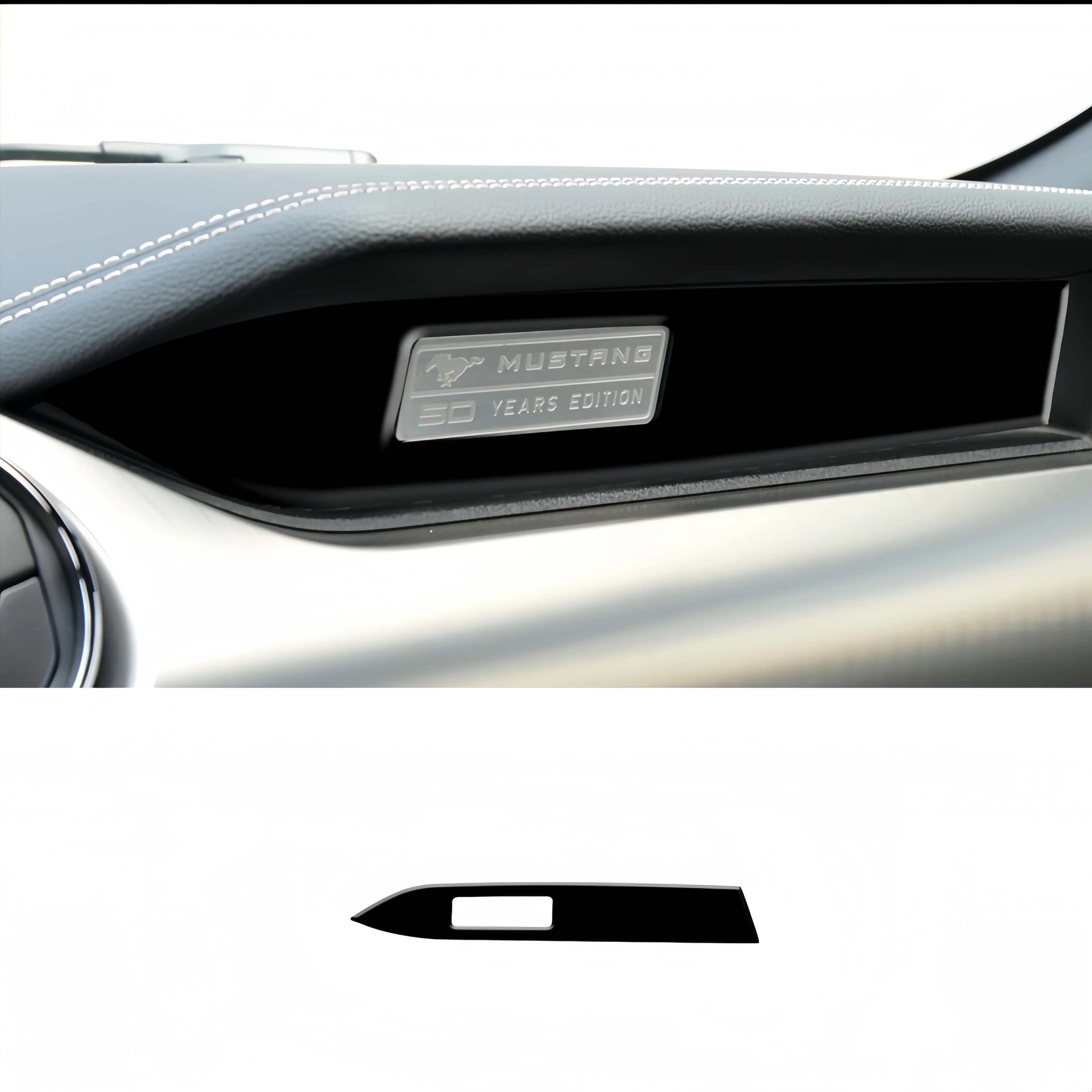 

For Ford Mustang 2015-2020 Piano Black Car Co-pilot Dashboard Panel Trim Cover Decoration Sticker Interior Accessories
