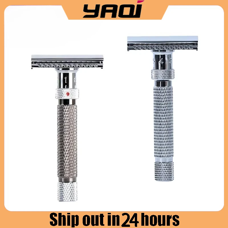 

YAQI the Final Cut Регулируемая безопасная бритва - хромированный цвет, мужской инструмент для ухода за бородой и набор мыла для бритья бороды