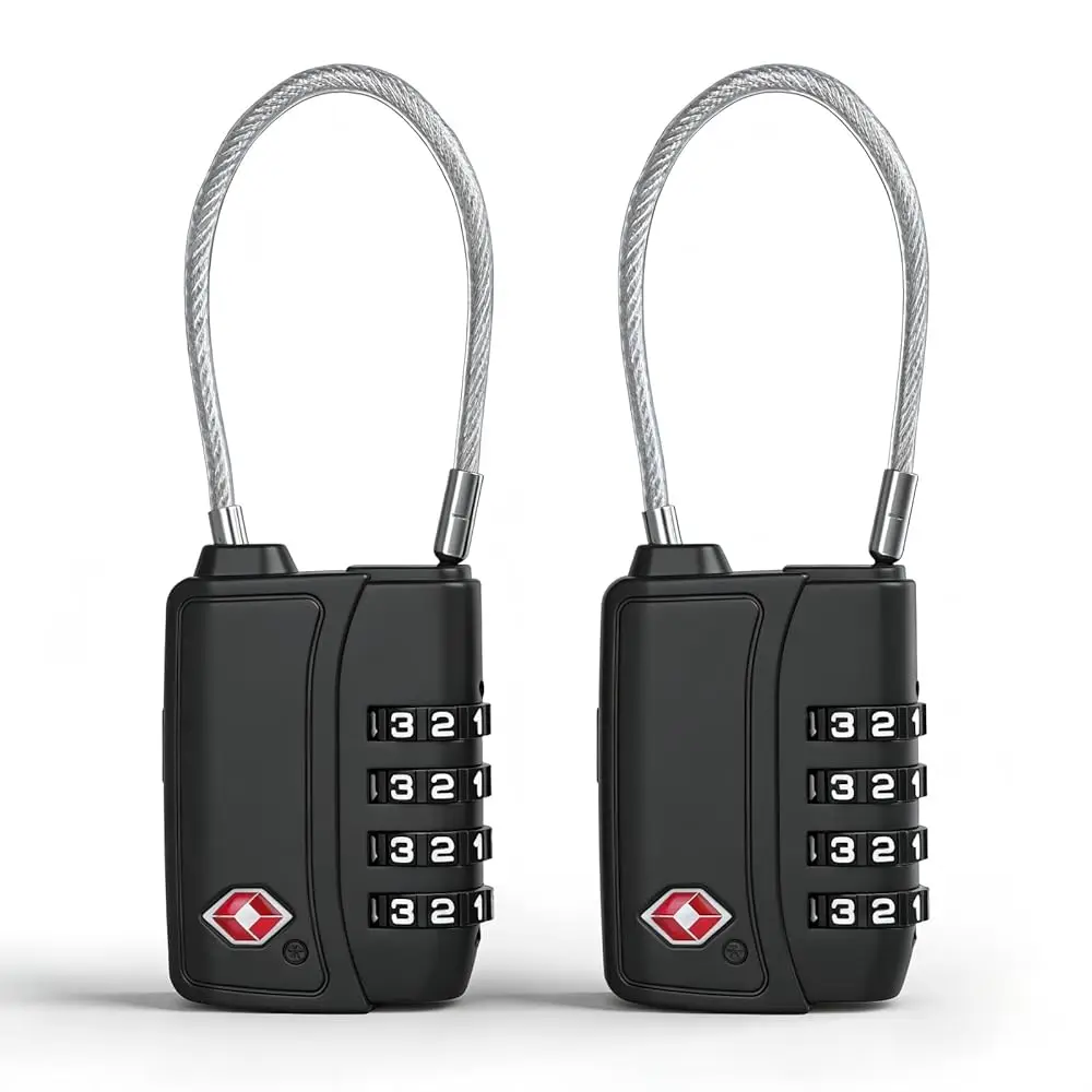 

TSA Locks for Luggage, [2 Pack] [Security Upgrade] TSA Approved Luggage Locks with TSA008, Open Alert Indicator, 4 Digit Com