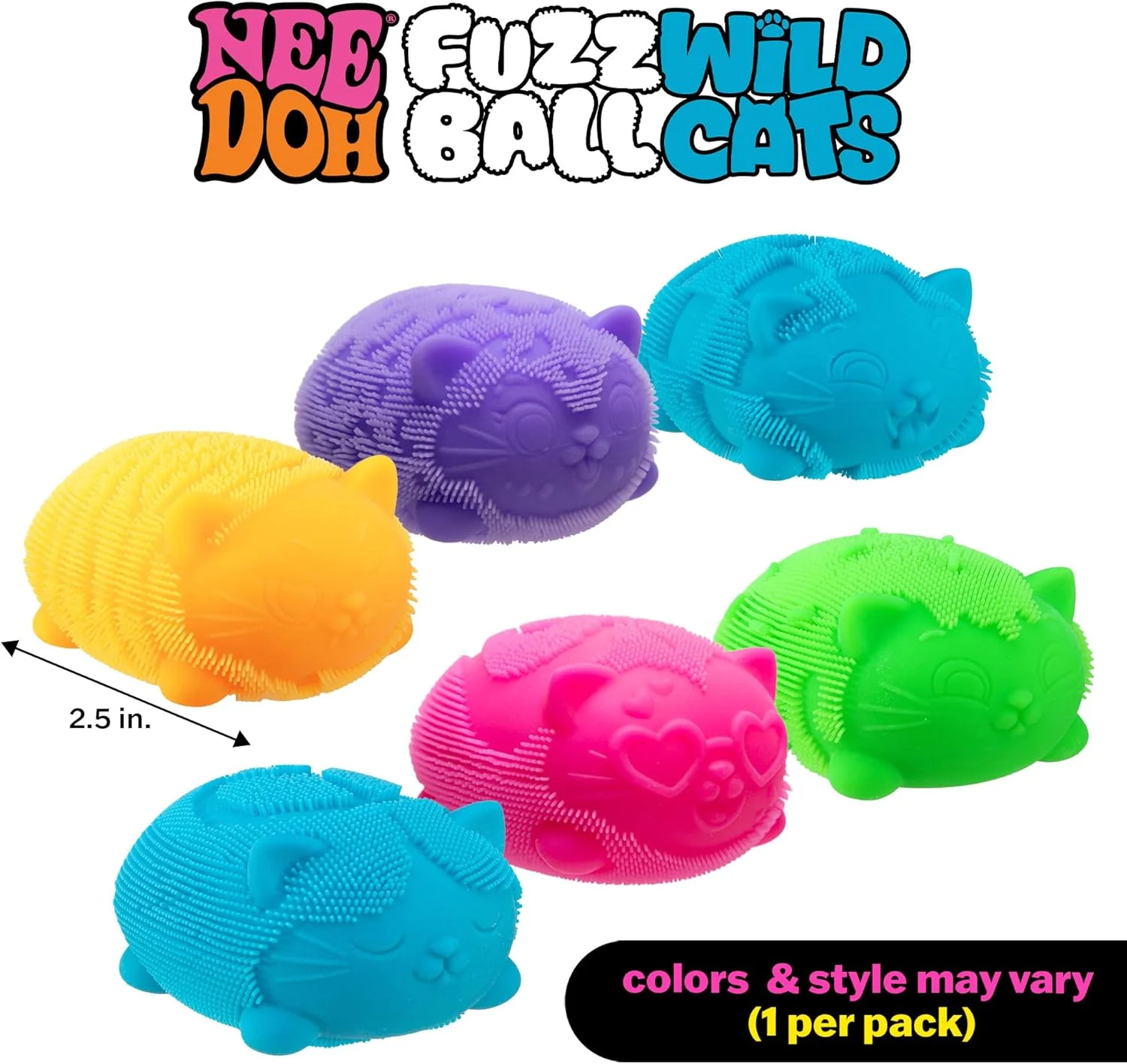 NeeDoh Fuzz Ball Wild Cats Serie Desktop-Ornament Stressabbau-Spielzeug Geeignet für Menschen unter Druck Spaßiger weicher Stressball