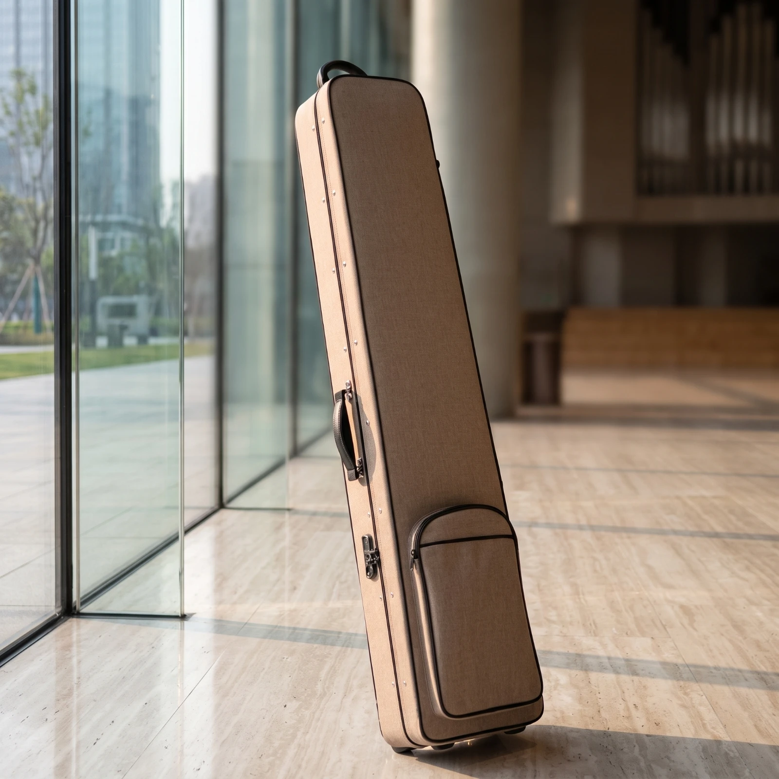 Guqin Case Wheeled Guqin Travel Case Portable Secure for Musicians, Storage