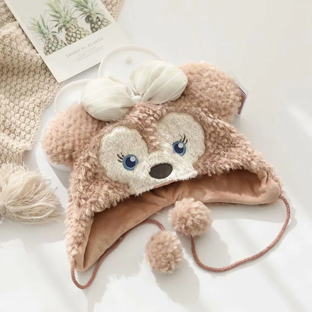 Cute Disney Cartoon Duffy StellaLou ShellieMay Cosplay Hat Anime Kawaii Girls Winter Warm Ear Protection Hat Charm Birthday Gift