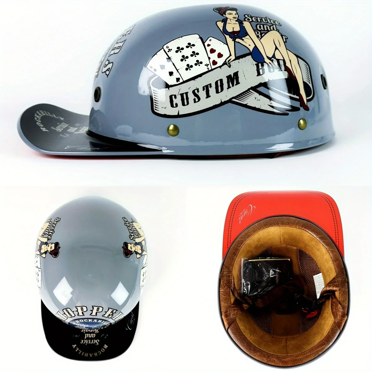 Motorhelm Heren Retro Moto Helmen Baseball Cap Persoonlijkheid Capacete Moto Fietshelm Licht Elektrisch Voertuig Helme