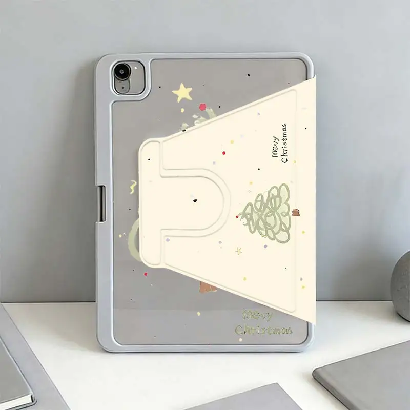 Tri-Fold 360° Rotation Smart Case For iPad A16 2025 11 Air11/13 iPad 10.2 7/8/9 4/5 10.9 10th IPad Mini6 8.3 Pro 10.5 Pro11