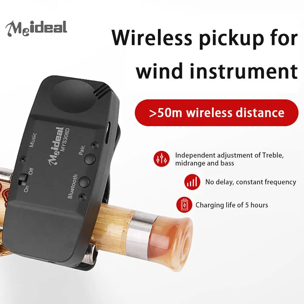 

Wireless Pickup With Bluetooth-compatible Function For Flute Xiao Cucurbit Flute Wind Instruments Music Amplifier Dropship