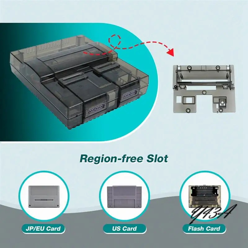

Y43A-For SNES Replacement Shell Transparent Case For Nintendo SNES SFC US Version Retro Gaming Consoles Translucent Case