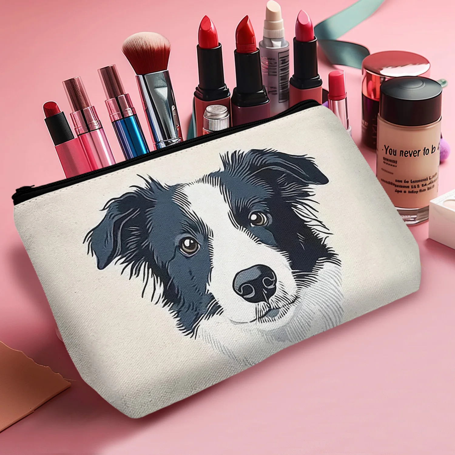 1Pc Cartoon Cute Animal Cosmetic Bag Dog Simple Durable Zipper Portable Women'S Cosmetic Bag Best Gift For Friends E