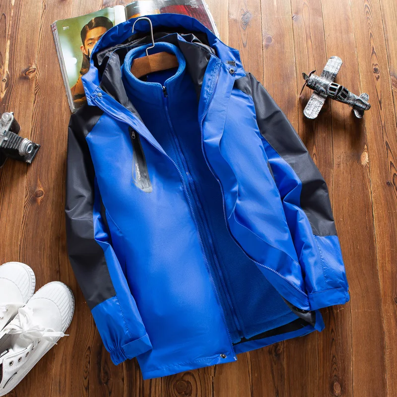 

Утепленная водонепроницаемая зимняя куртка для мужчин, для активного отдыха, на молнии, с воротником-стойкой, большие размеры, из полиэфирного волокна